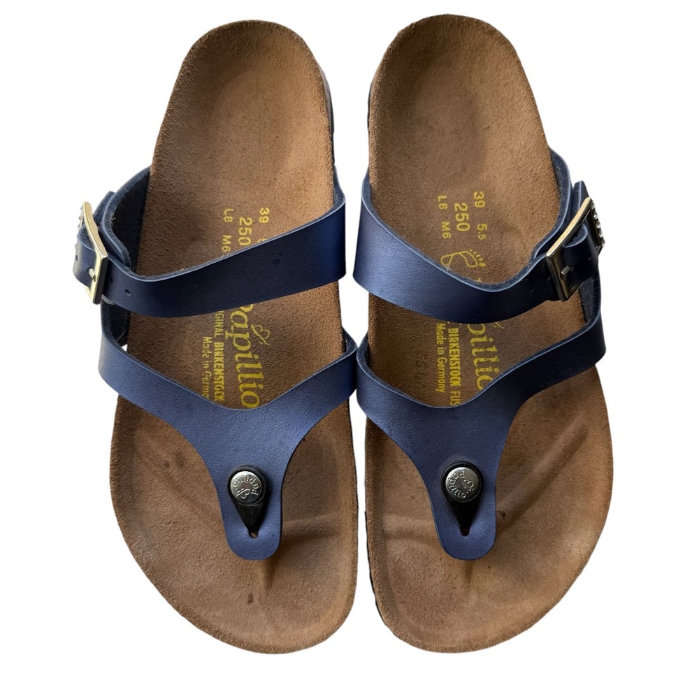 Birkenstock Blue Leather Sandals Very Good Condition